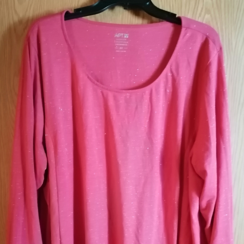 Apt 9 Pink Glitter Crewneck Top